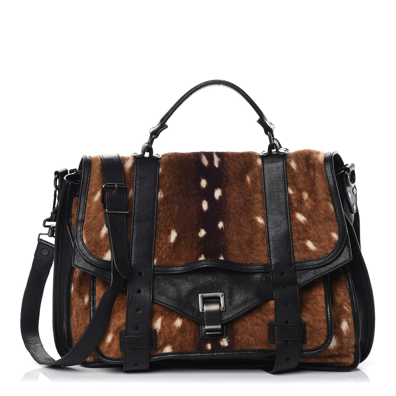 Proenza Schouler Calf Hair Animal Print Lambskin PS1 Large Satchel Multicolor 1 of 8