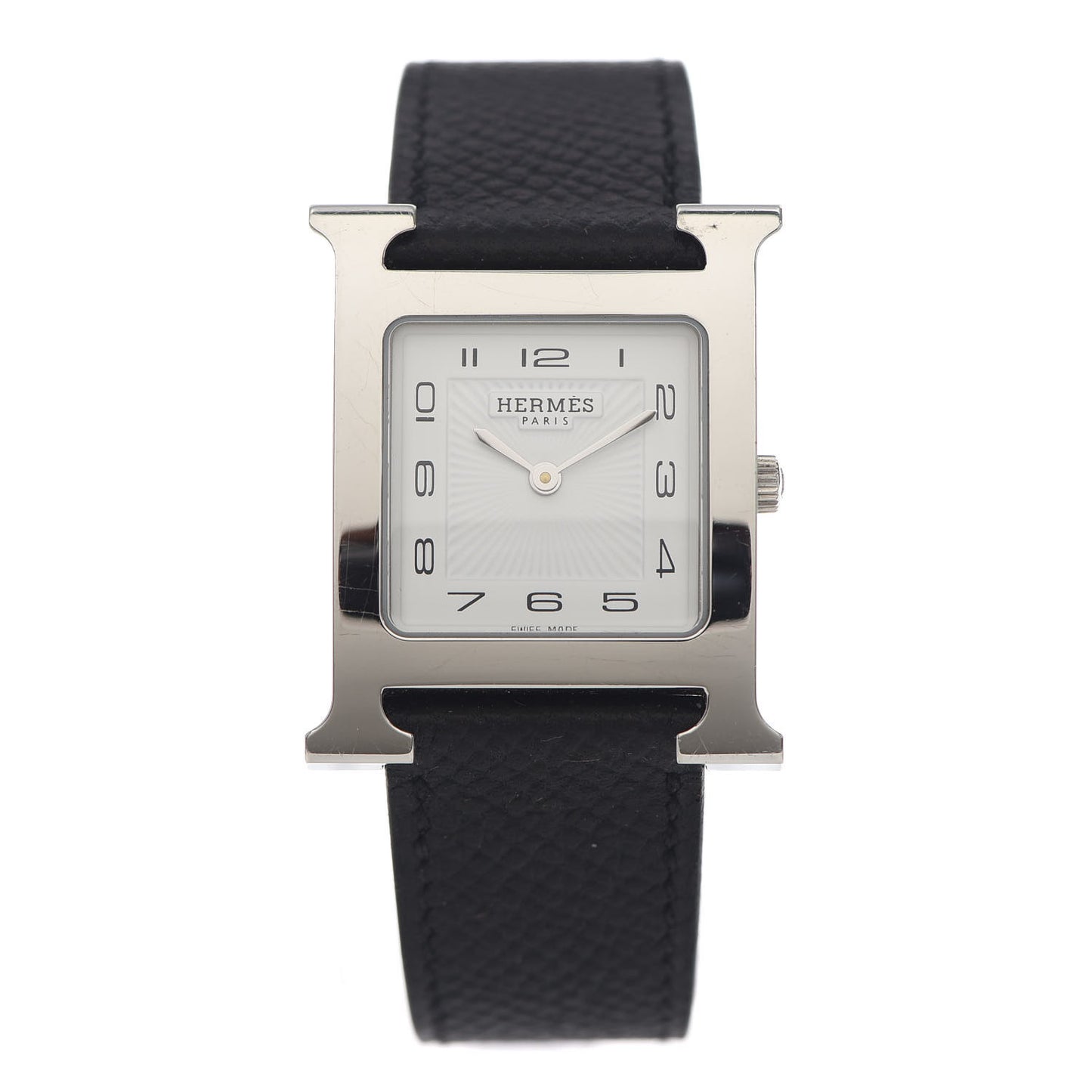 Stainless Steel Epsom 26mm Heure H Hour Quartz Watch Noir
