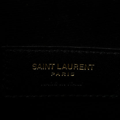 Saint Laurent Grain De Poudre Chevron Monogram Large Bill Pouch Light Sage 6 of 9