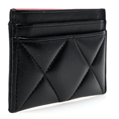 Chanel Lambskin Quilted Chanel 19 Card Holder Black 3 of 8