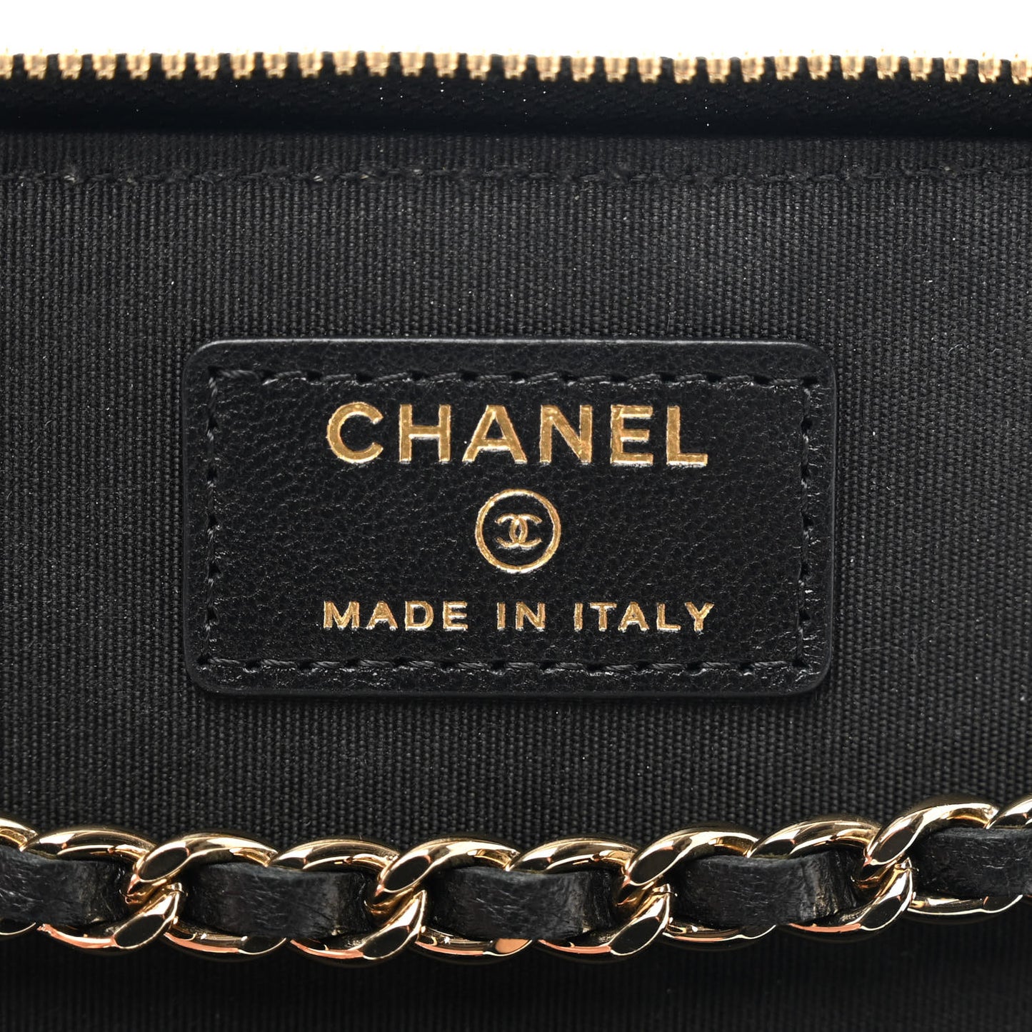 Raffia Jute Striped Small Vanity Case With Chain Black Beige