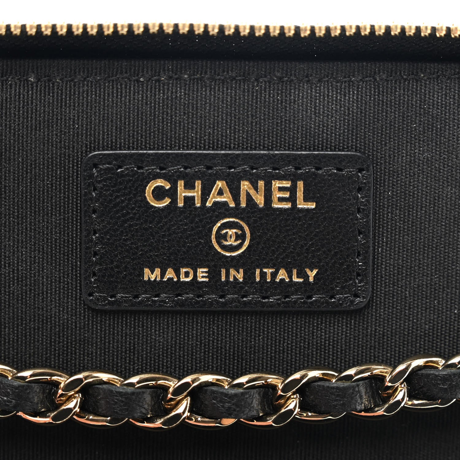Chanel Raffia Jute Striped Small Vanity Case With Chain Black Beige 6 of 10
