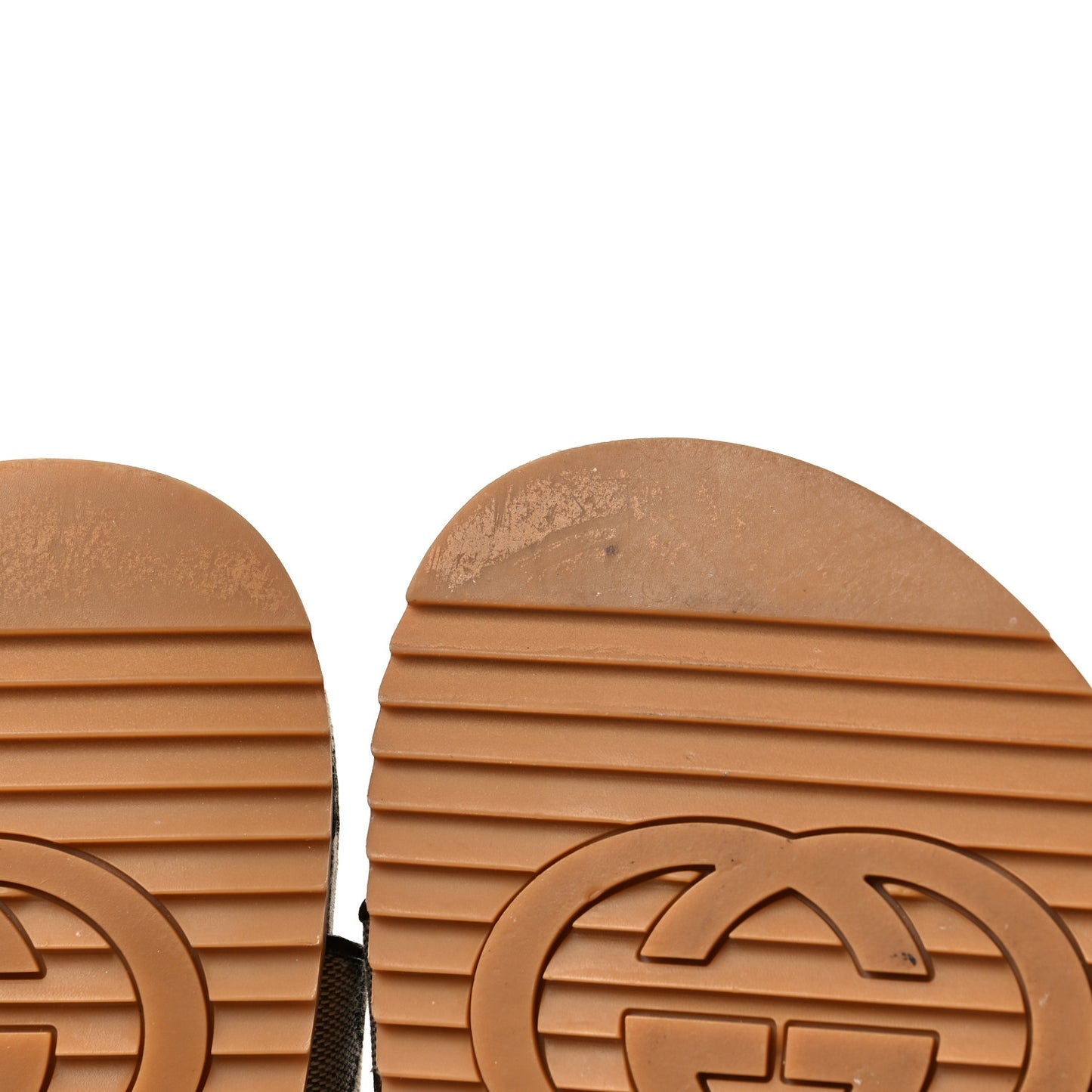 GG Monogram Lavaredo Eco Fabric Mens Slide Sandals With Straps 9 Beige Ebony Light Brown