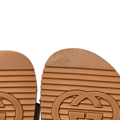 Gucci GG Monogram Lavaredo Eco Fabric Mens Slide Sandals With Straps 9 Beige Ebony Light Brown 9 of 11
