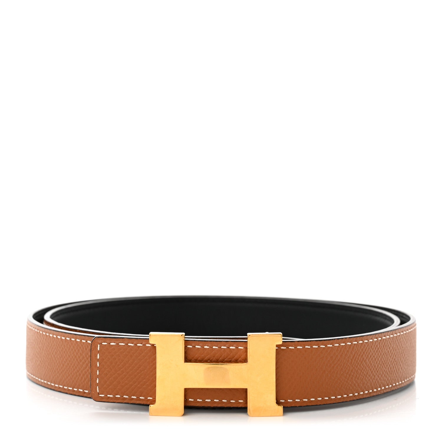 Hermes Epsom Swift 24mm Mini Constance H Belt 90 Gold Black 1 of 6