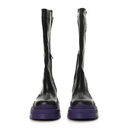 Bottega Veneta Calfskin The Tire High Boots 38 Black Plum 2 of 7