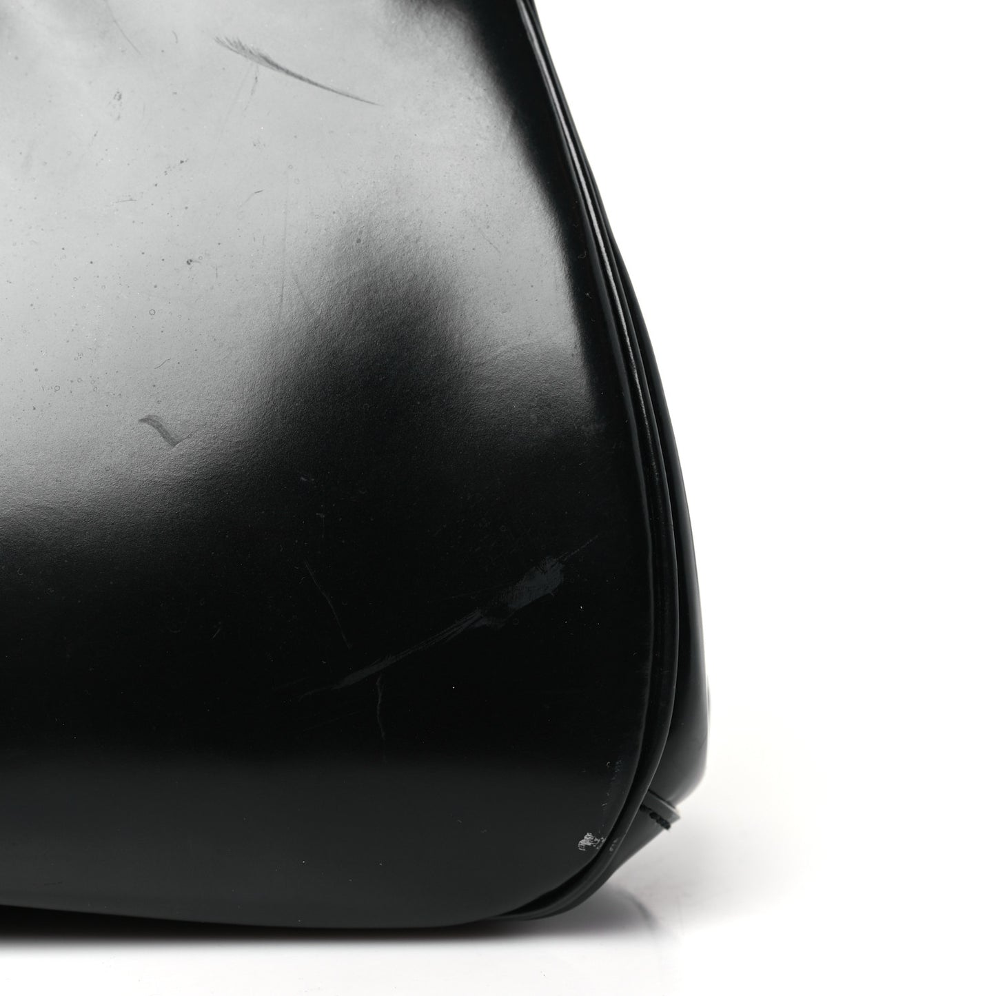 Regent Calfskin Bamboo Medium Lady Lock Top Handle Bag Black