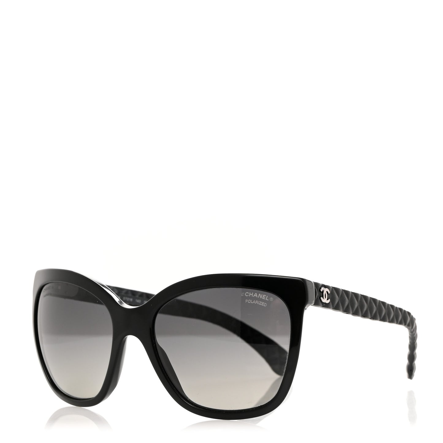 Acetate Quilted Polarized Butterfly CC Sunglasses 5288-Q Black