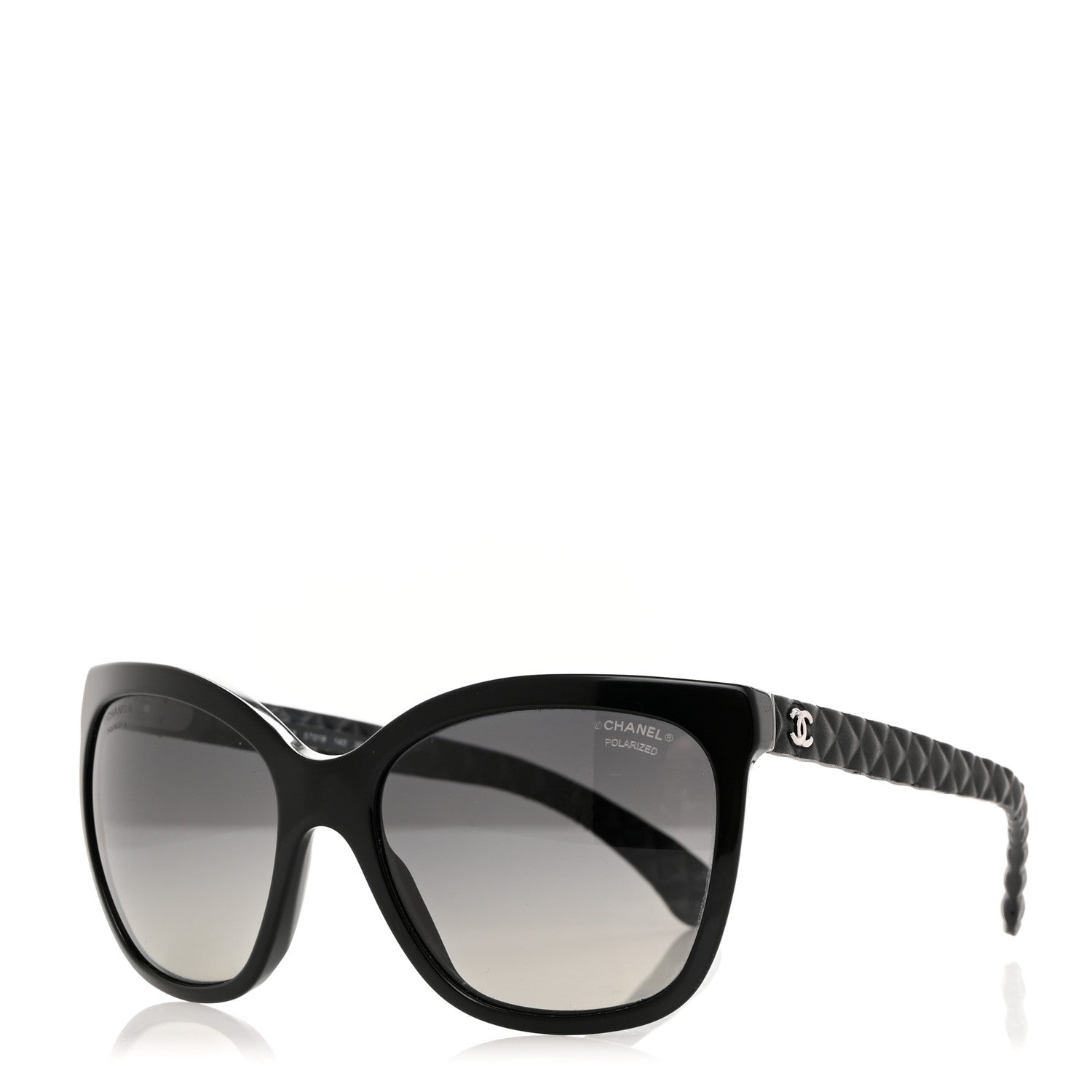 Chanel Acetate Quilted Polarized Butterfly CC Sunglasses 5288-Q Black 1 of 8