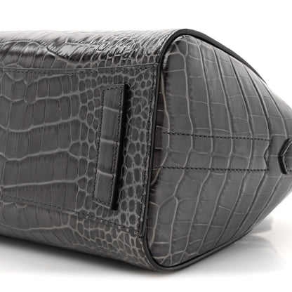 Givenchy Calfskin Crocodile Embossed Mini Antigona Storm Grey 9 of 10