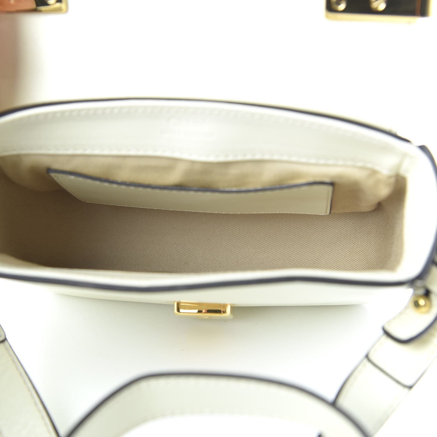 Chloe Calfskin Crocodile Embossed Mini C Double Carry Blondie Beige Autumnal Brown 5 of 10