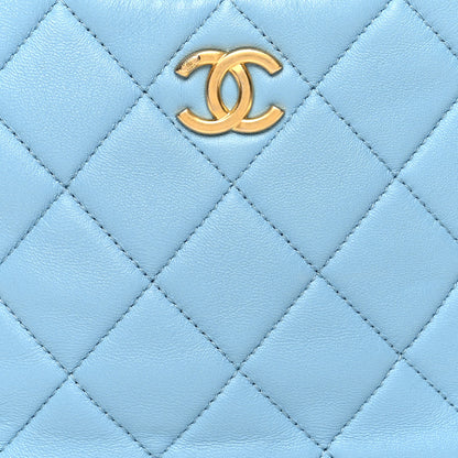 Chanel Lambskin Quilted CC Chain Hobo Blue 8 of 12