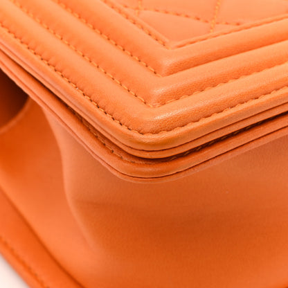 Chanel Lambskin Quilted Small Boy Flap Orange 11 of 16