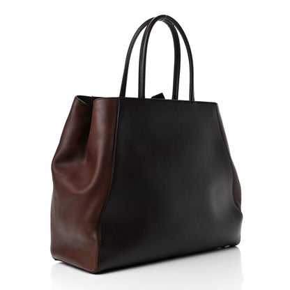 Fendi Vitello Elite Flamingo Large 2Jours Tote Moro Marrone Nocciola 2 of 4