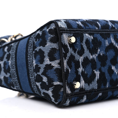 Christian Dior Canvas Mizza Embroidered Medium Lady D-Lite Blue 8 of 10