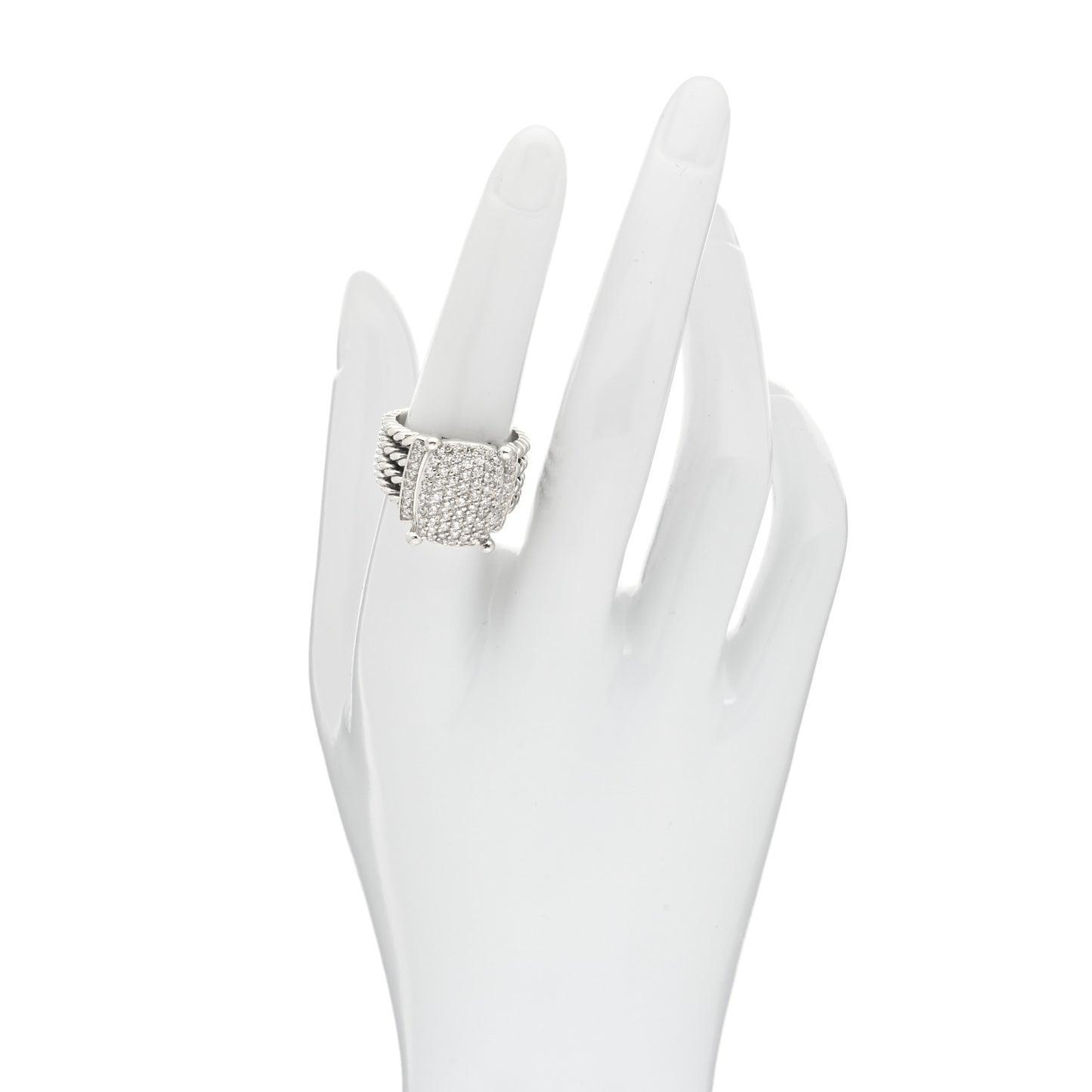 Sterling Silver Diamond 16mm Wheaton Ring 54 6.75