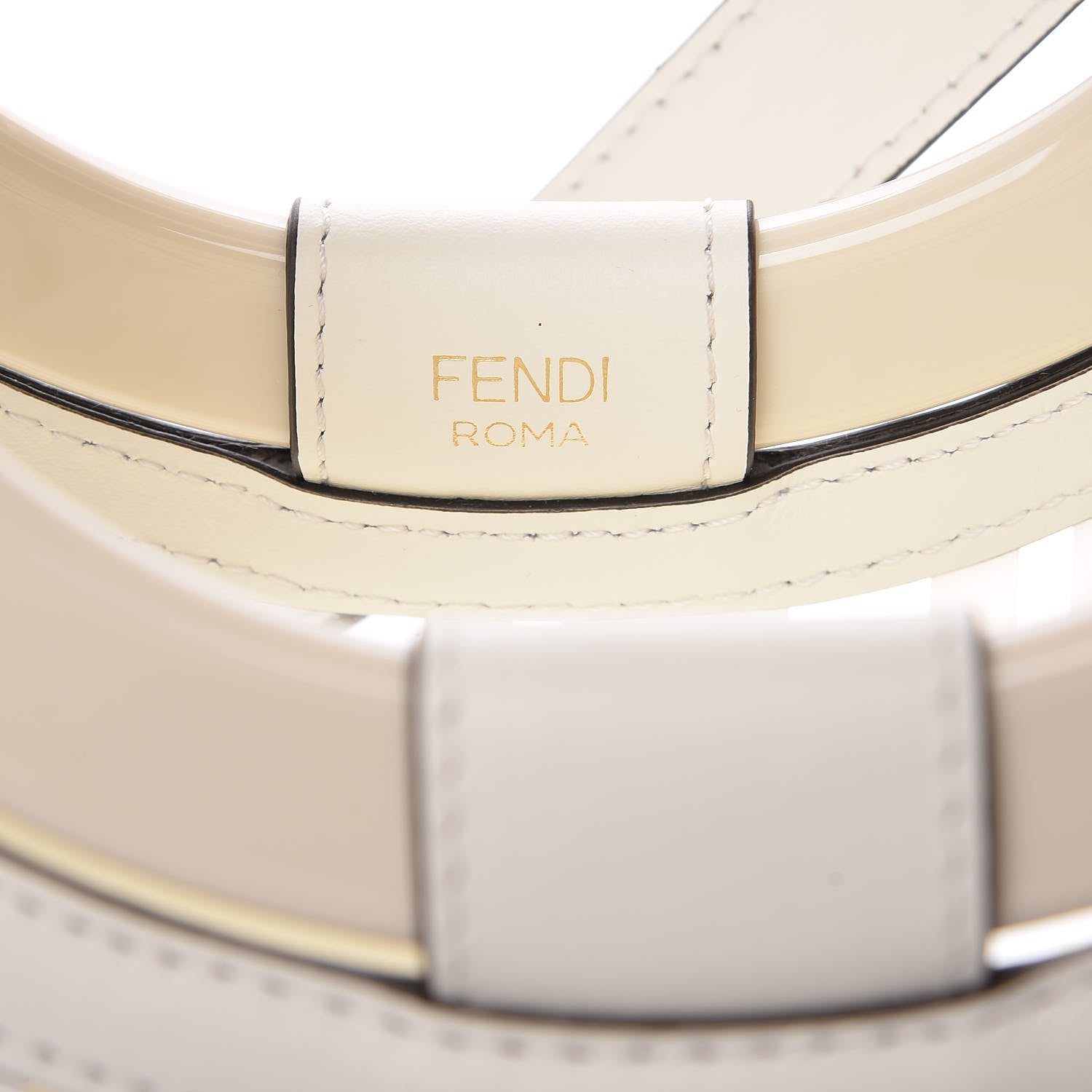 Fendi TPU FF Vitello Century Plexiglass Small Runaway Shopper Tote White 7 of 8