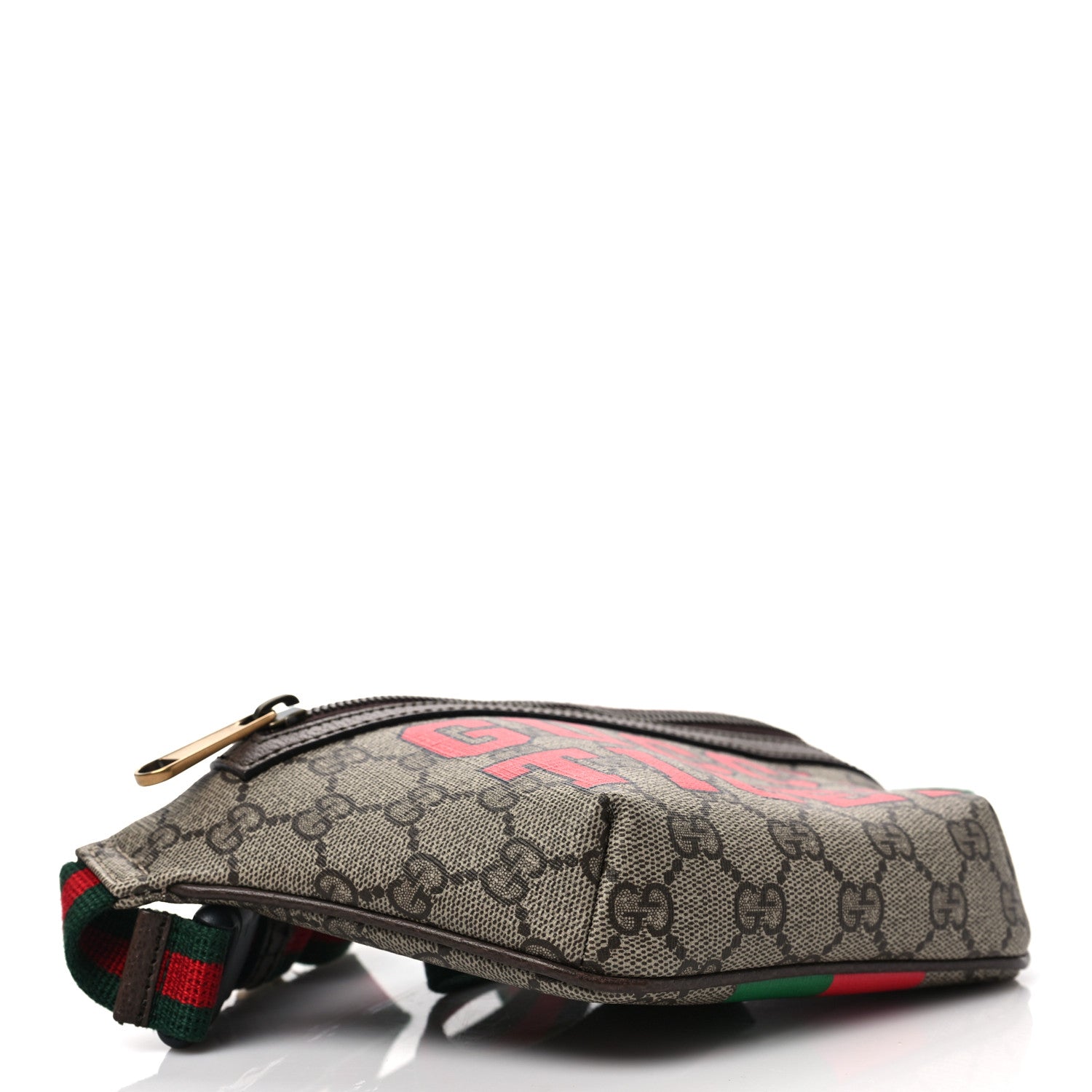Gucci GG Supreme Monogram Textured Dollar Calfskin Gucci Tiger Belt Bag Beige Ebony Lobster Red New Shamarock New Acero 5 of 8