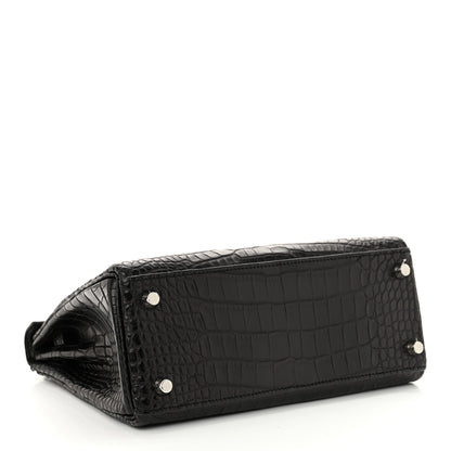 Hermes Matte Alligator Kelly Retourne 25 Black 4 of 15