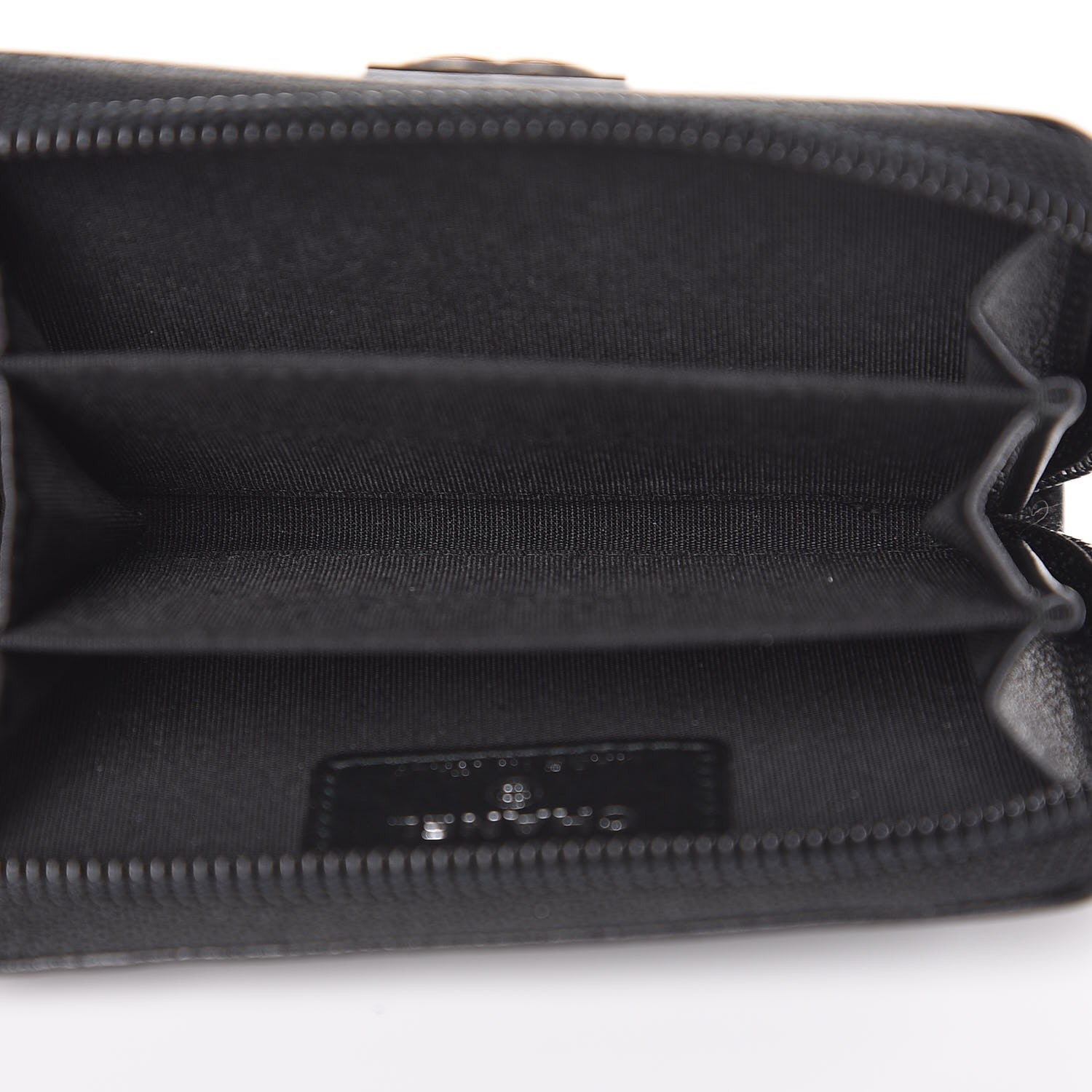 Chanel Calfskin Quilted Boy Zip Around Coin Purse Wallet Black 5 of 8