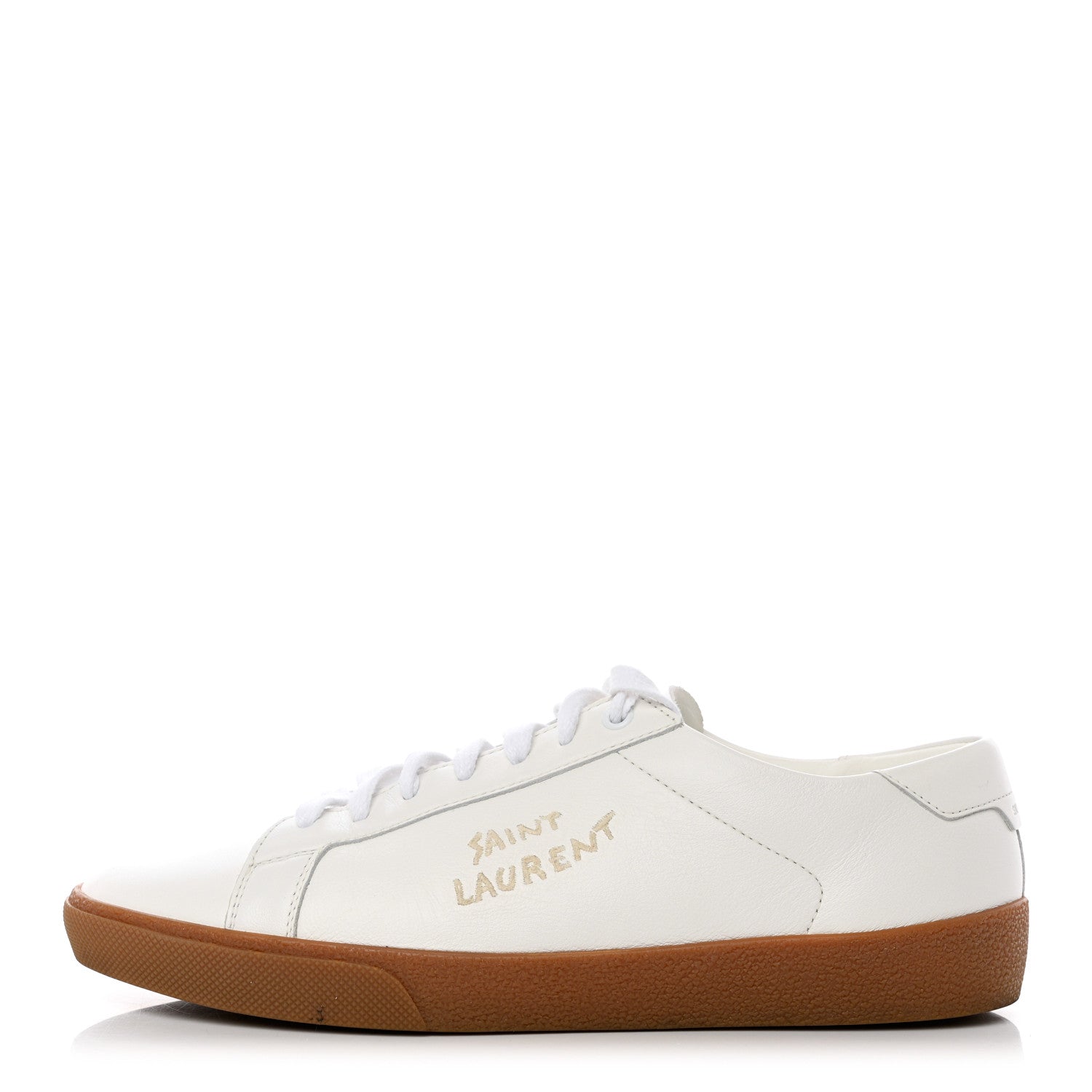 Saint Laurent Calfskin Embroidered Mens Court Classic Sneakers 41.5 White 1 of 8