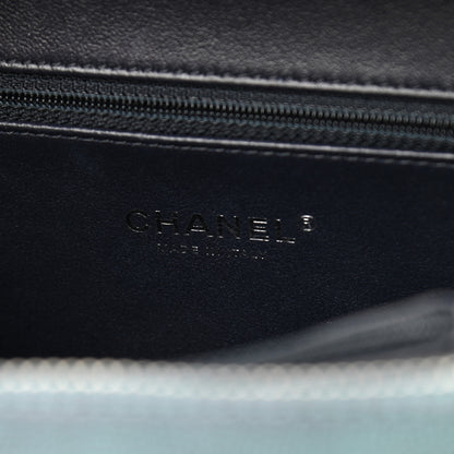 Chanel Iridescent Caviar Quilted Medium CC Filigree Vanity Case Dark Turquoise 6 of 10