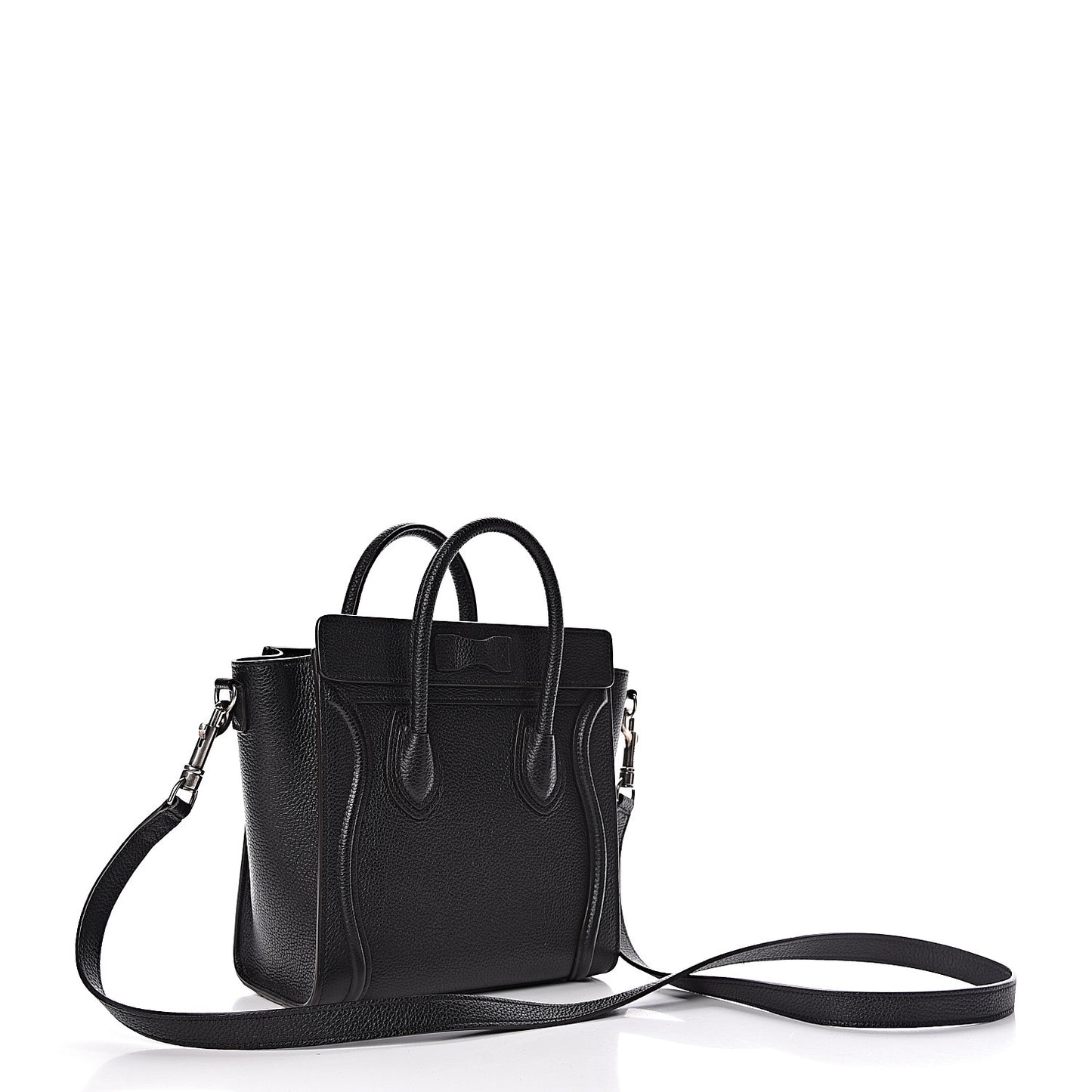 Drummed Calfskin Nano Luggage Black