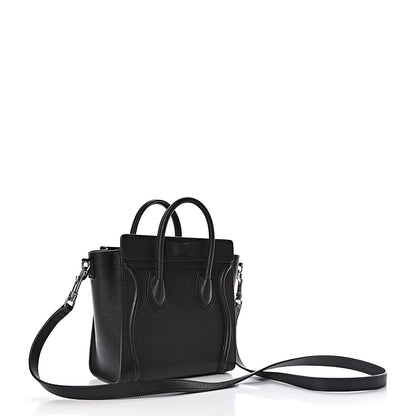 Celine Drummed Calfskin Nano Luggage Black 3 of 10