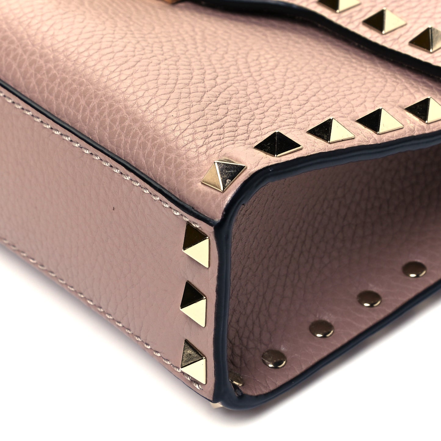 Pebbled Calfskin Medium Rockstud Flip Lock Crossbody Bag Lipstick