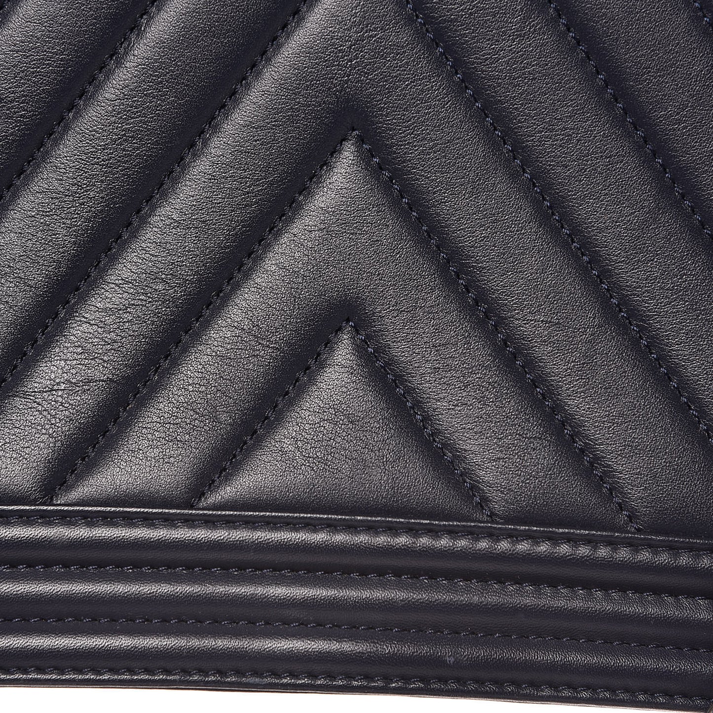 Lambskin Chevron Quilted New Medium Boy Flap Dark Navy Blue
