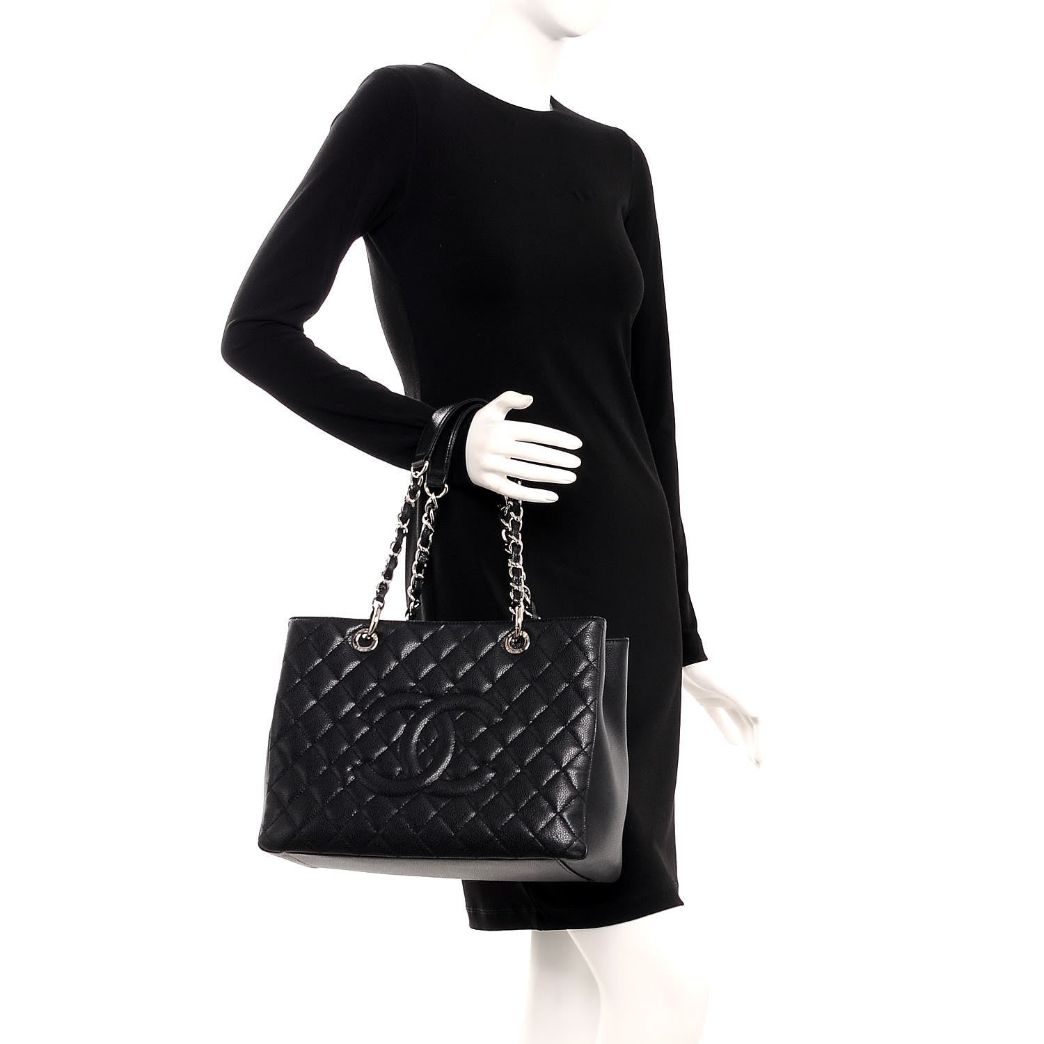 Chanel Caviar Quilted Grand Shopping Tote GST Black 2 of 10