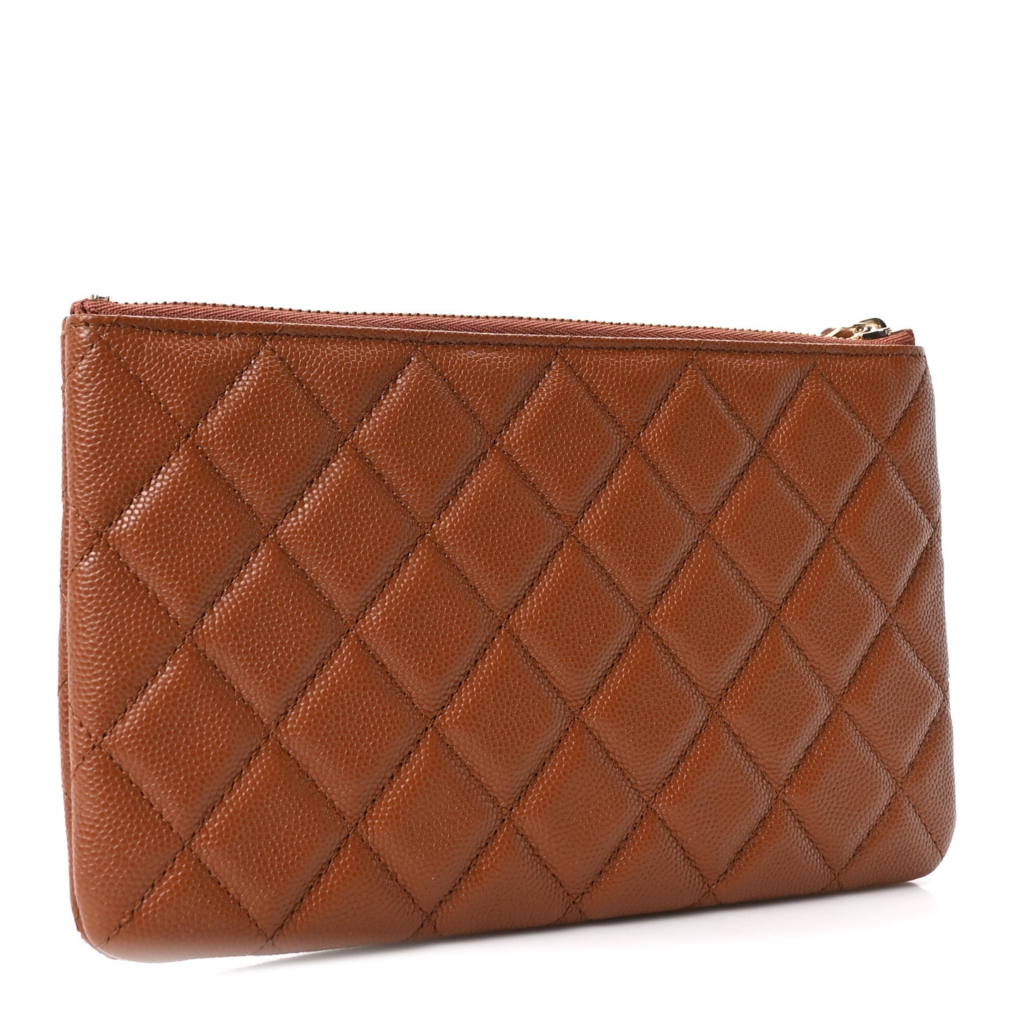 Caviar Crystal Quilted Coco Candy Cosmetic Case Brown