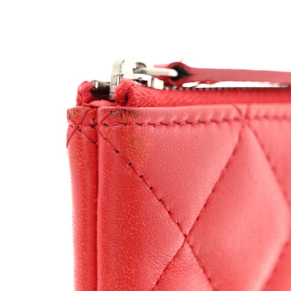 Chanel Lambskin Quilted Medium Cosmetic Case Red 10 of 12