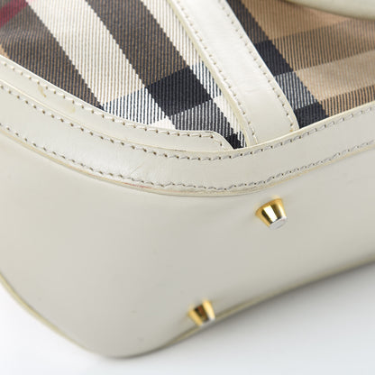 Burberry House Check Bridle Calfskin Small Orchard Bowling Bag White 13 of 18