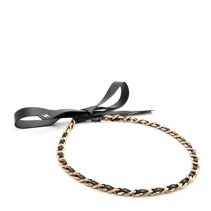 Chanel Lambskin Chain CC Bow Belt S Black 2 of 3