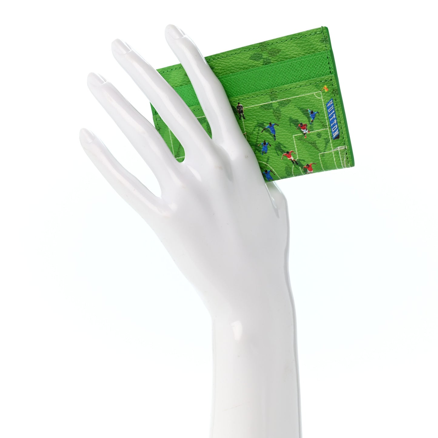 Monogram Double Card Holder Soccer Green