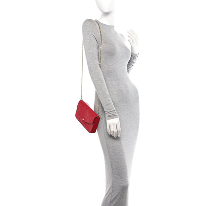 Louis Vuitton Empreinte Pochette Felicie Chain Wallet Scarlet 2 of 15