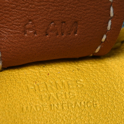Hermes Milo Lambskin Grigri Rodeo Horse Bag Charm PM Jaune de Naples Celeste Gold 3 of 3