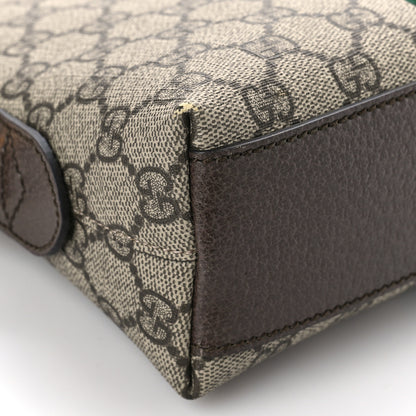 Gucci GG Supreme Monogram Textured Dollar Calfskin Web Small Ophidia Dome Shoulder Bag Beige Ebony New Acero 8 of 9