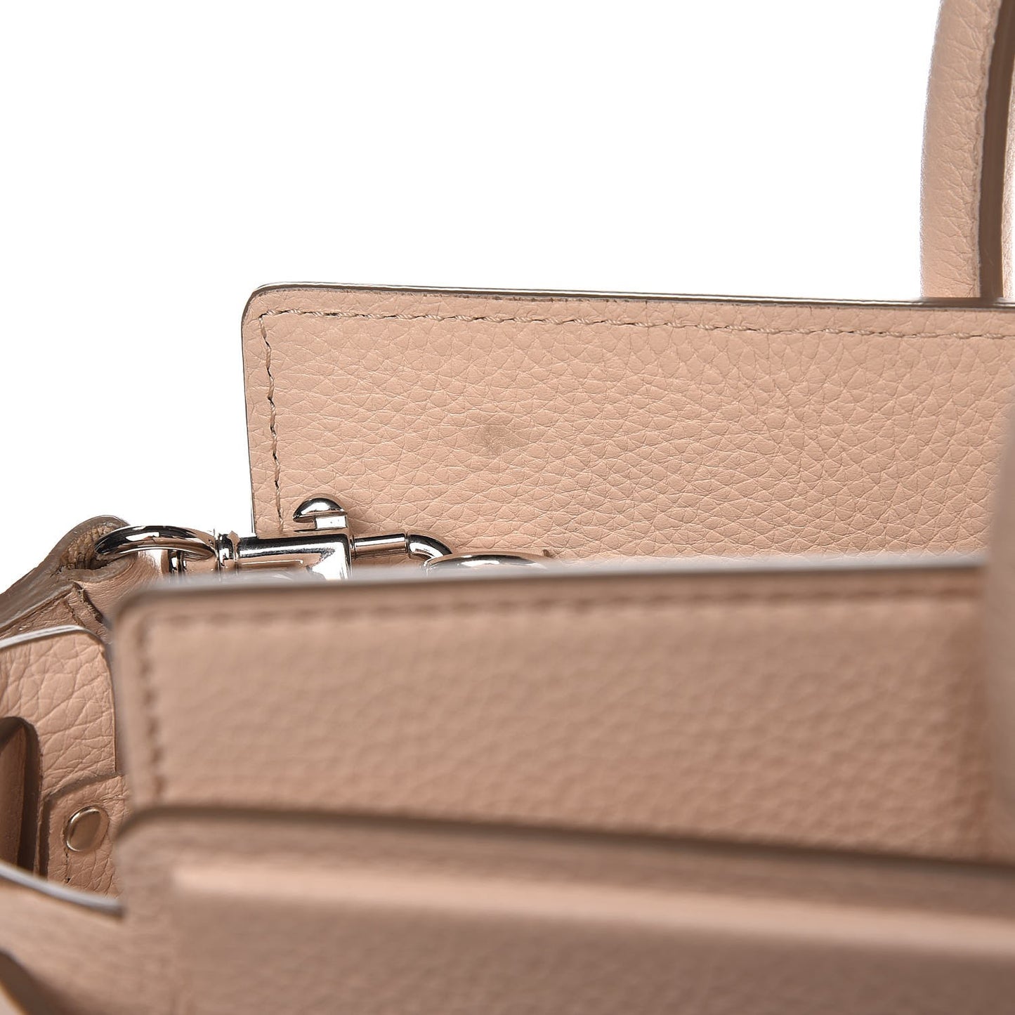 Grained Calfskin Small Horizon Satchel Nude Pink