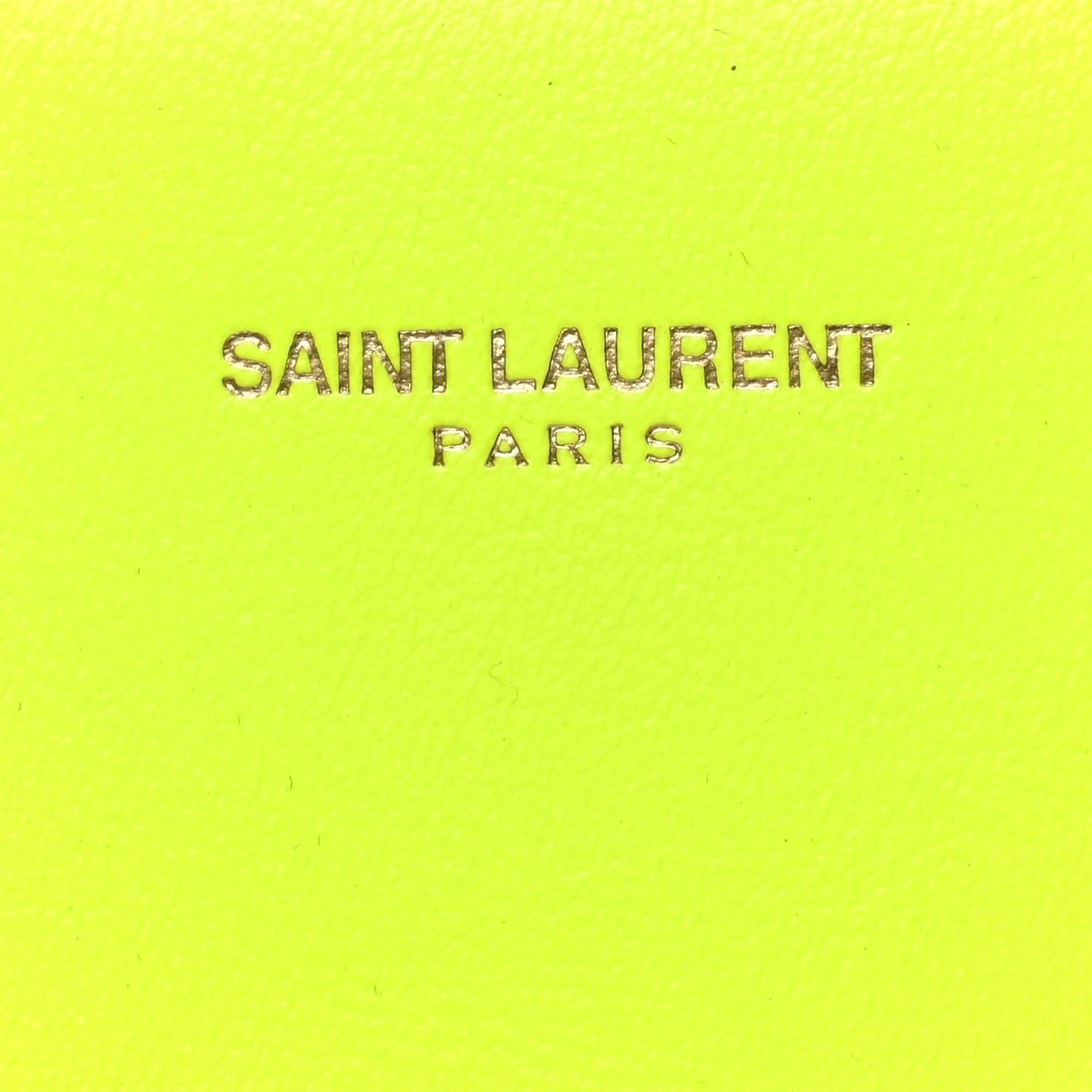 Saint Laurent Calfskin Small Sac De Jour Bag Neon Yellow 8 of 16