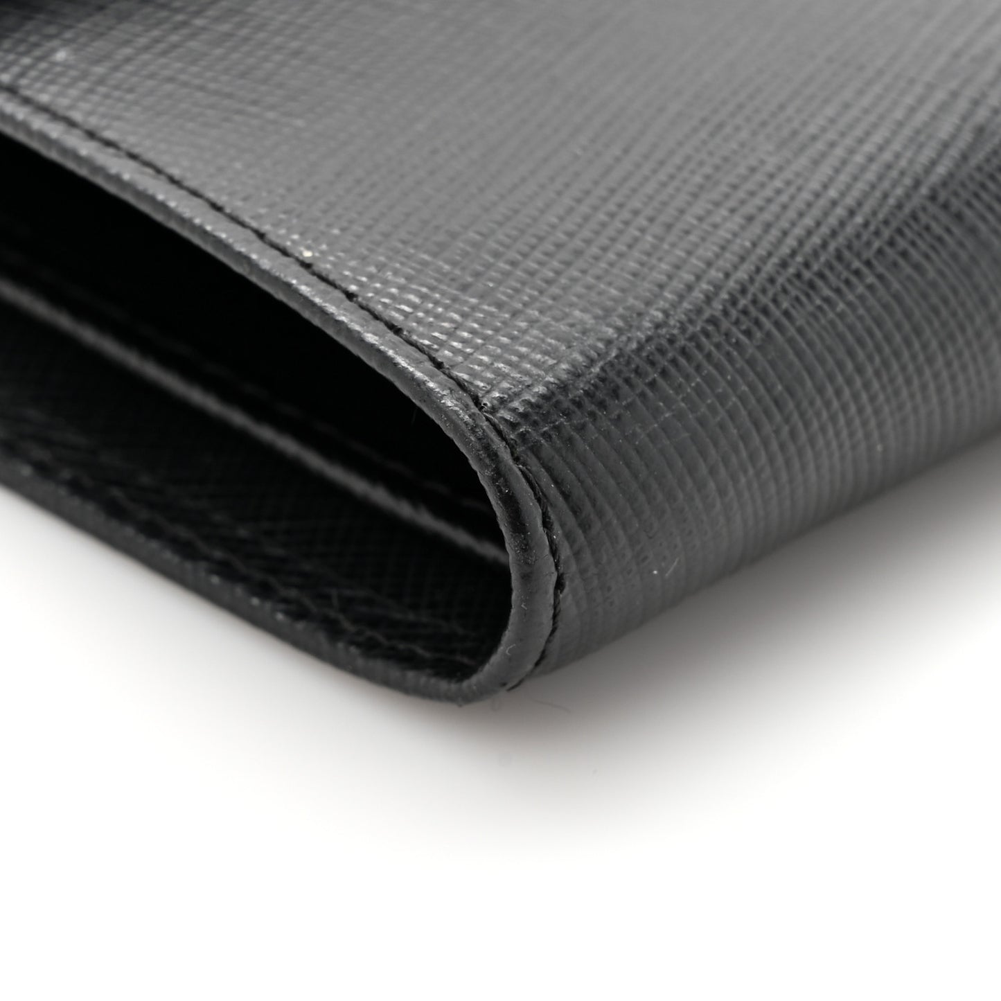 Saffiano Metal Flap Wallet Black