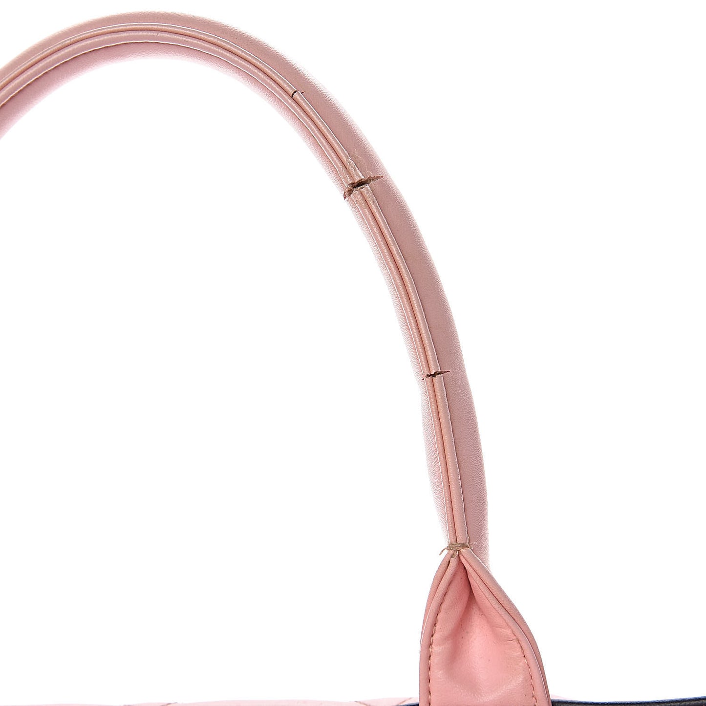 Calfskin Quilted Large Bowler Pink