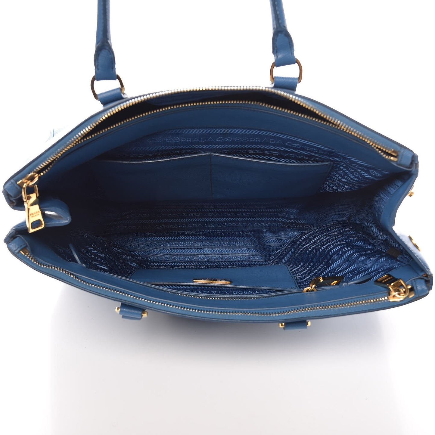 Saffiano Large Galleria Double Zip Tote Cobalto