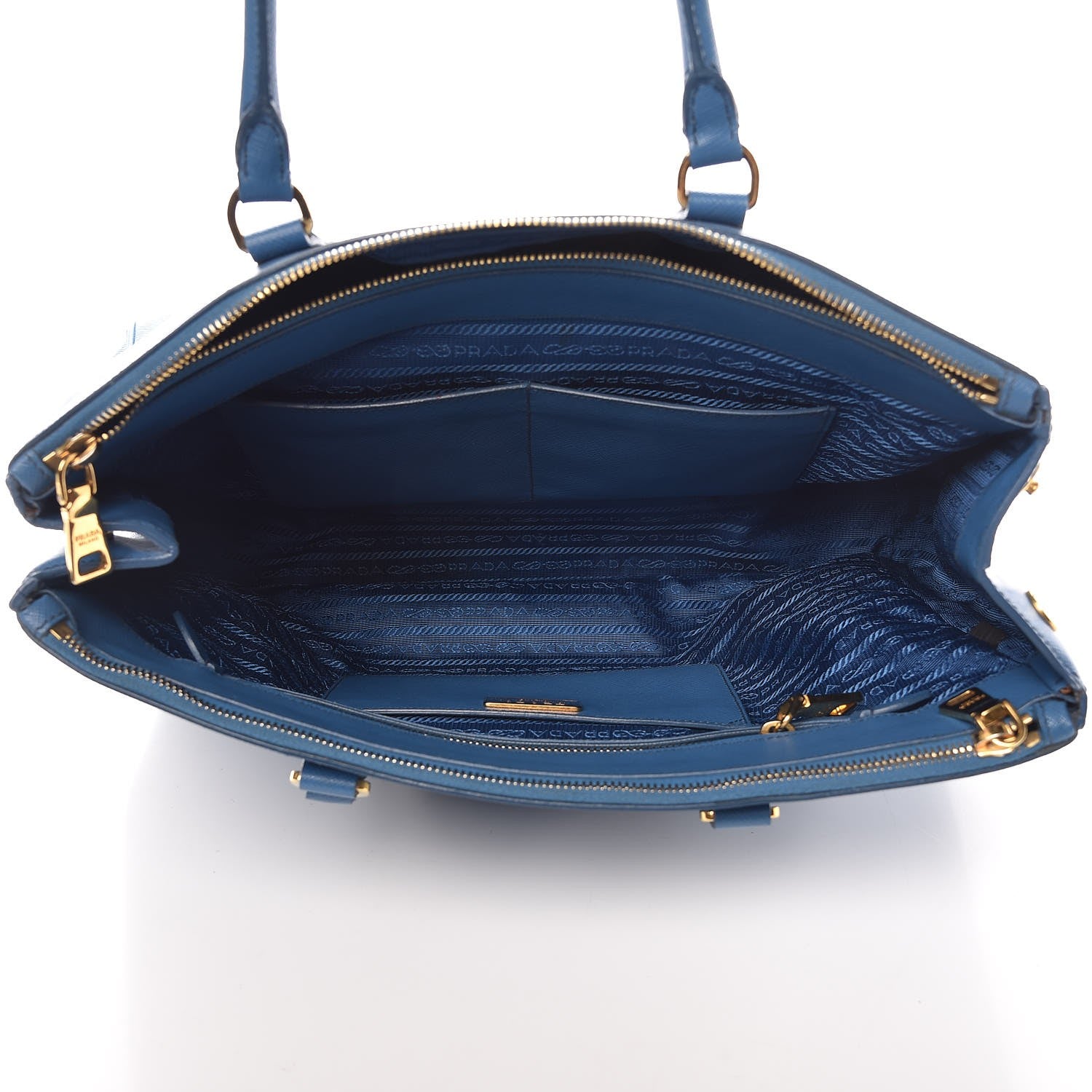 Prada Saffiano Large Galleria Double Zip Tote Cobalto 5 of 16