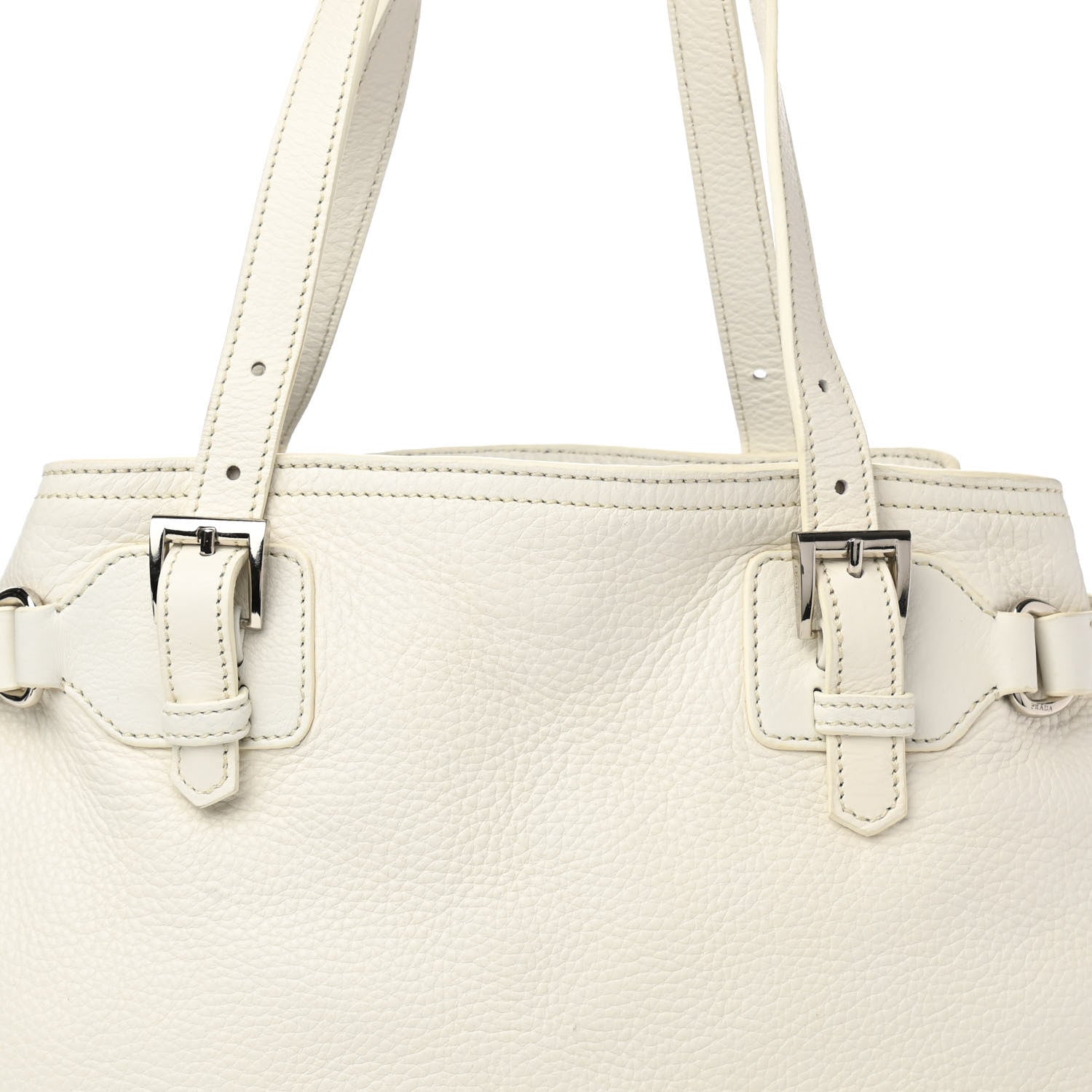 Prada Vitello Daino Shoulder Bag White 9 of 13