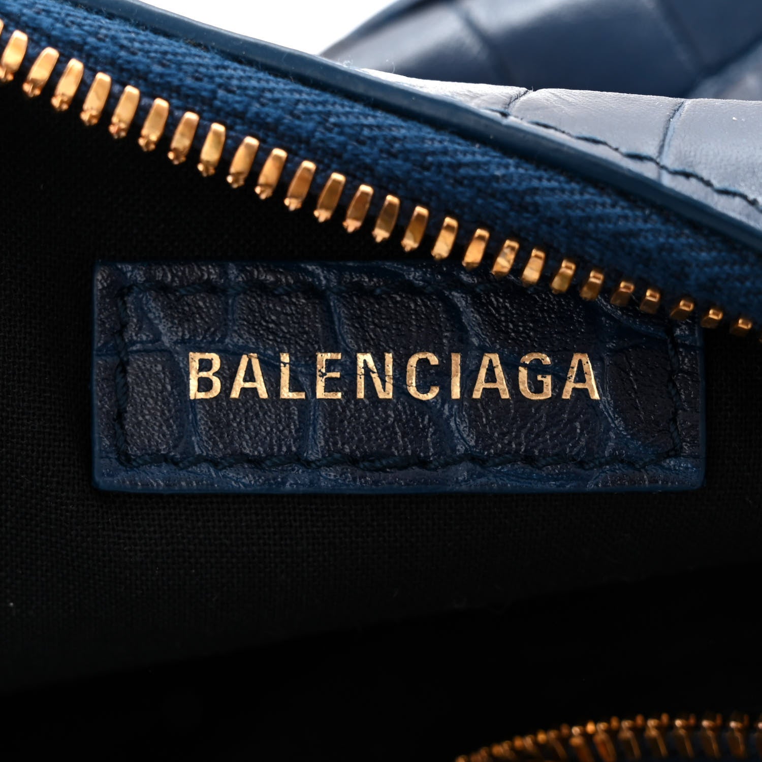 Balenciaga Extra Supple Calfskin Crocodile Embossed Le Cagole Shoulder Bag XS Indigo 6 of 10