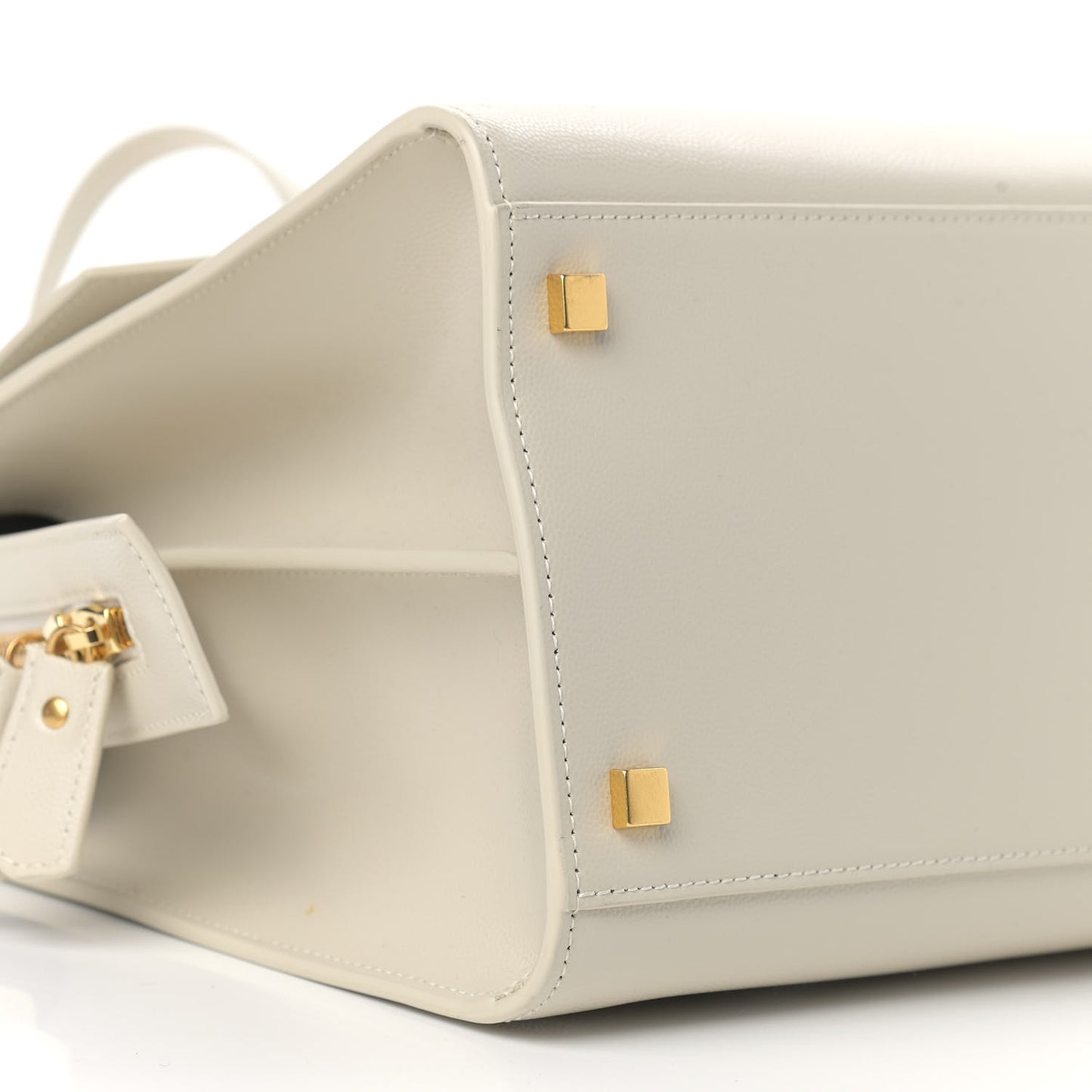 Shiny Calfskin Medium Uptown Tote White