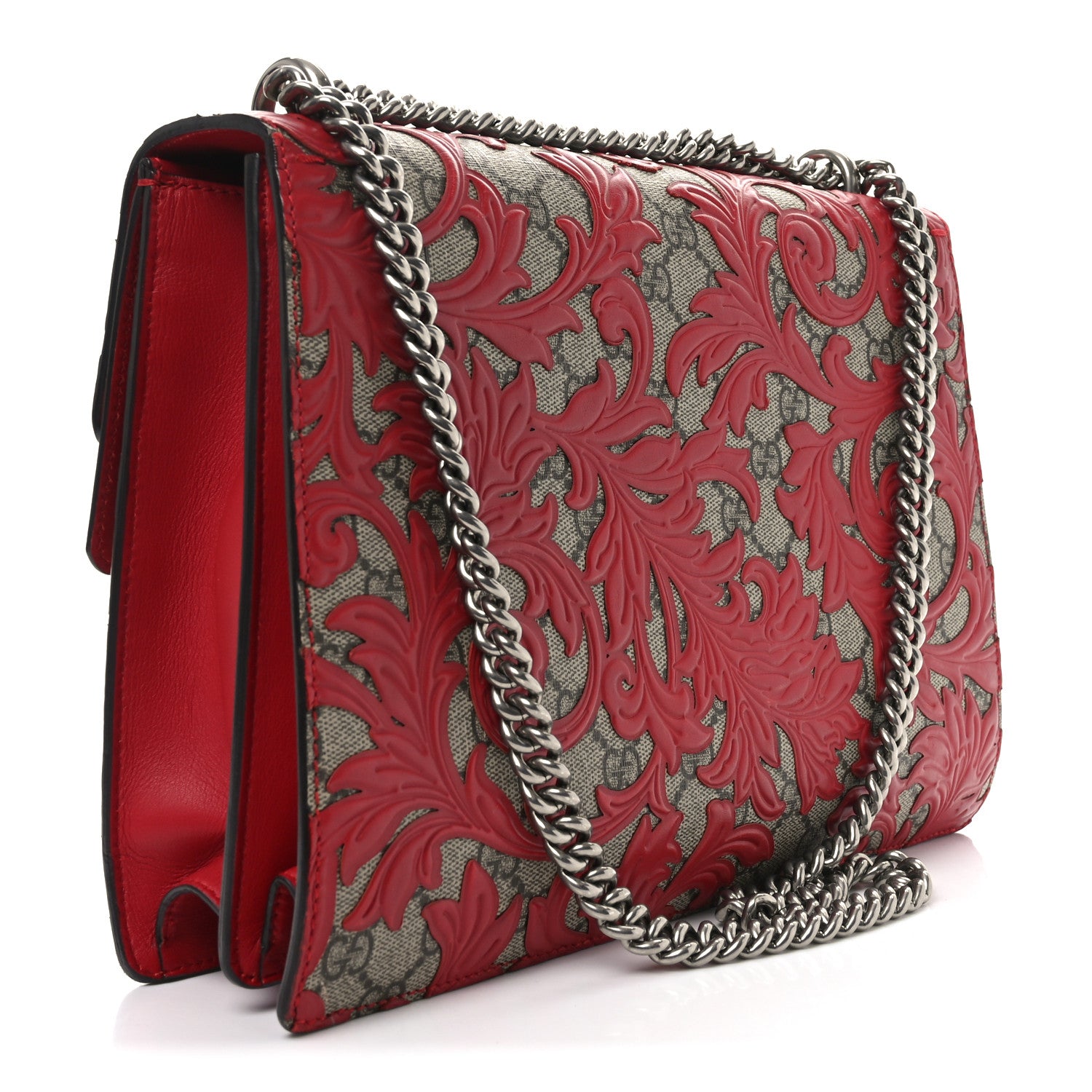 Gucci GG Supreme Monogram Arabesque Medium Dionysus Shoulder Bag Hibiscus Red 3 of 10