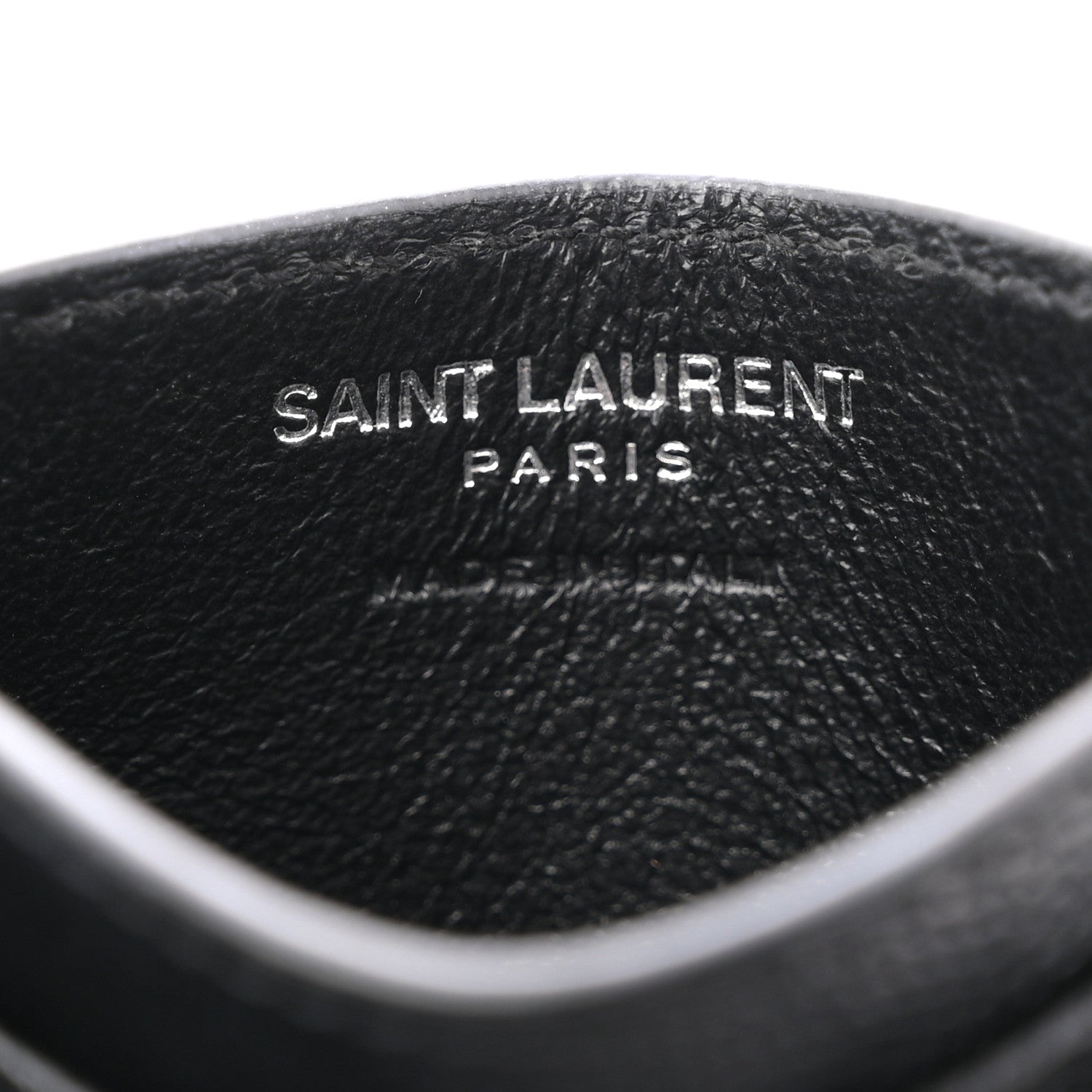 Saint Laurent Grain De Poudre Matelasse Chevron Monogram Credit Card Case Black 6 of 8